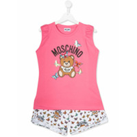 Moschino Kids Conjunto 2 peças com blusa e short - Rosa