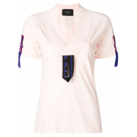 Mr & Mrs Italy Camiseta com detalhe bordado - Rosa