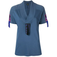 Mr & Mrs Italy Camiseta com detalhe de bordado - Azul