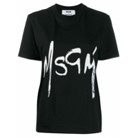 MSGM Camiseta manga curta com logo efeito spray - Preto