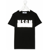 Msgm Kids Camiseta com estampa de logo - Preto