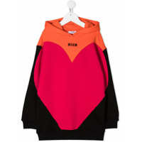 Msgm Kids colour-block heart sweatshirt - Vermelho
