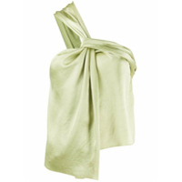 Nanushka Blusa de cetim com detalhe torcido - Verde