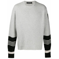 Neil Barrett stripe-detail knitted jumper - Cinza