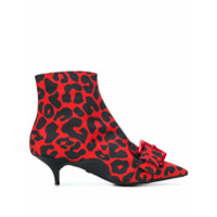Nº21 Ankle boots com animal print - Vermelho