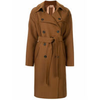 Nº21 Trench coat oversized com abotoamento duplo - Marrom