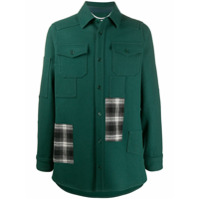 Off-White Camisa xadrez com patchwork - Verde