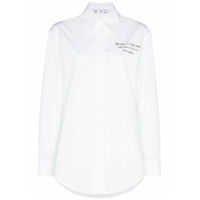 Off-White slogan-print buttoned shirt - Branco