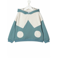 Owa Yurika colour-block patterned hoodie - Azul
