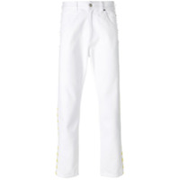 Paura Calça jeans reta com logo lateral - Branco