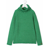 Perfect Moment Kids zigzag turtle neck sweater - Verde