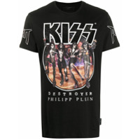 Philipp Plein Camiseta de algodão com estampa Kiss - Preto
