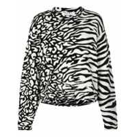 Proenza Schouler White Label Blusa com estampa de zebra - Preto