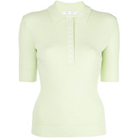 Proenza Schouler White Label Camisa polo mangas curtas de tricô bouclé - Verde