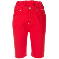 pushBUTTON Short jeans cintura alta - Vermelho