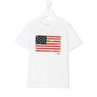 Ralph Lauren Kids Camiseta com patch de bandeira - Branco