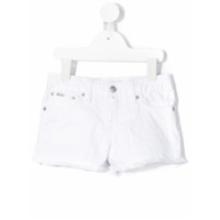 Ralph Lauren Kids Short jeans com acabamento desfiado - Branco
