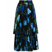 Richard Quinn floral-print pleated skirt - Azul