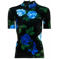 Richard Quinn floral-print short-sleeve top - Azul