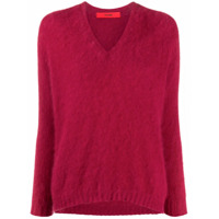 Roberto Collina v-neck textured sweater - Vermelho