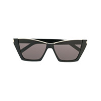 Saint Laurent Eyewear Óculos de sol retangular Kate - Preto