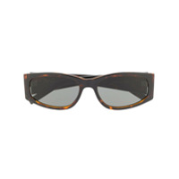 Saint Laurent Eyewear Óculos de sol retangular - Marrom