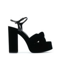 Saint Laurent knot-detail chunky platform heels - Preto