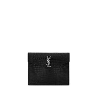 Saint Laurent UPTOWN BABY POUCH IN SHINY CROCODILE-EMBOSSED LEATHER - Preto