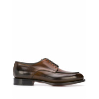 Santoni burnished leather derby shoes - Marrom