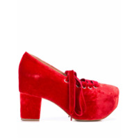 Simone Rocha Sapato plataforma com cadarço - Vermelho