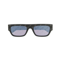 Stella McCartney Eyewear Óculos de sol retangular com logo - Preto