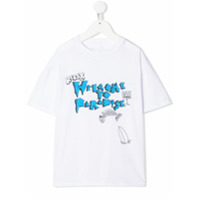 Stella McCartney Kids Camiseta Welcome to Paradise - Branco