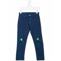 Stella McCartney Kids earth patch denim jeans - Azul