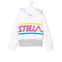 Stella McCartney Kids Moletom cinza de algodão com estampa Stella