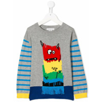 Stella McCartney Kids Suéter com padronagem de monstro arco-íris - Cinza