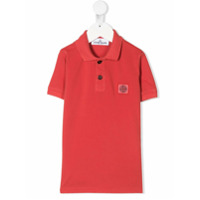 Stone Island Junior Camisa polo com patch de logo - Vermelho