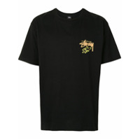 Stussy Camiseta decote careca com estampa de logo - Preto