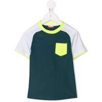 Sunuva Camiseta color block com mangas raglã - Verde