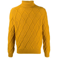 Tagliatore turtle neck argyle knit jumper - Amarelo