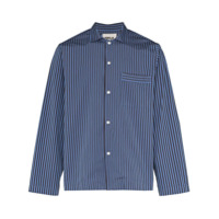 TEKLA Camisa de pijama de algodão orgânico - Azul