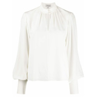 Temperley London Blusa de seda com mangas bunfantes - Branco