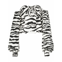 The Attico Blusa mangas bufantes com estampa de zebra - Branco