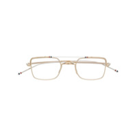 Thom Browne Eyewear Armação de óculos quadrada - Dourado