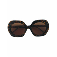 Thom Browne Eyewear Óculos de sol redondo - Marrom