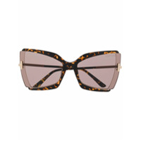 Tom Ford Eyewear Óculos de sol gatinho oversized - Marrom