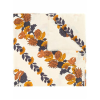 Tory Burch Lenço de seda e lã com estampa floral e pássaros - Neutro