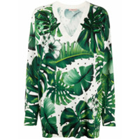 Twin-Set Blusa de tricô estampa tropical - Verde