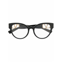 Valentino Eyewear Armação de óculos redonda VLOGO - Preto