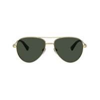Valentino Eyewear Óculos de sol aviador com detalhe Rockstud - Dourado
