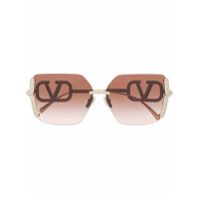 Valentino Eyewear Óculos de sol oversized Valentino Garavani o - Prateado